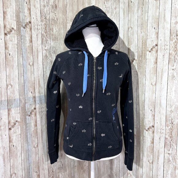 Fox Girls Tops - Fox Girls Hoodie | Full-Zip | Fleece Lined | Black | Medium | Embroidered